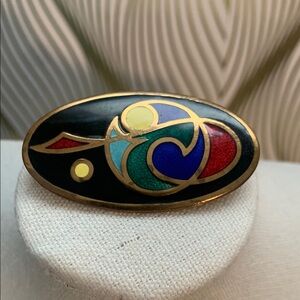 Colorful Abstract Enamel Brooch